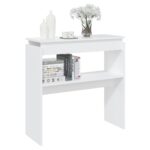 vidaXL Konzolový stolík, biely 80x30x80 cm, kompozitné drevo – Obrázok 3