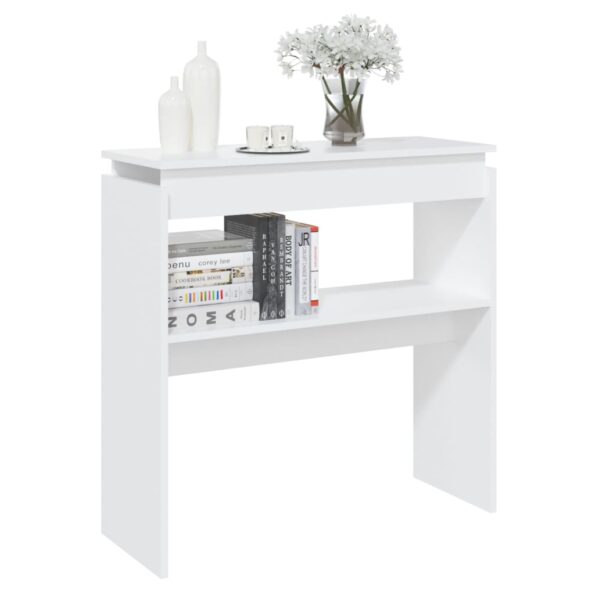 vidaXL Konzolový stolík, biely 80x30x80 cm, kompozitné drevo – Obrázok 3