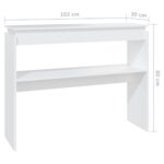 vidaXL Konzolový stolík, biely 102x30x80 cm, kompozitné drevo – Obrázok 6