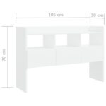 vidaXL Komoda, biela 105x30x70 cm, kompozitné drevo – Obrázok 8