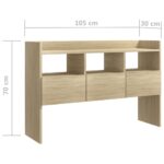 vidaXL Komoda, dub sonoma 105x30x70 cm, kompozitné drevo – Obrázok 8