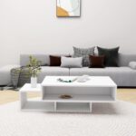 vidaXL Konferenčný stolík, biely 105x55x32 cm, kompozitné drevo – Obrázok 3