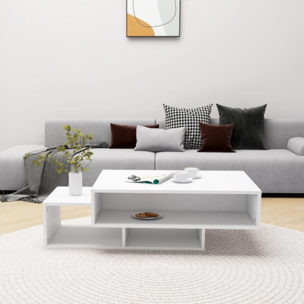 vidaXL Konferenčný stolík, biely 105x55x32 cm, kompozitné drevo – Obrázok 3