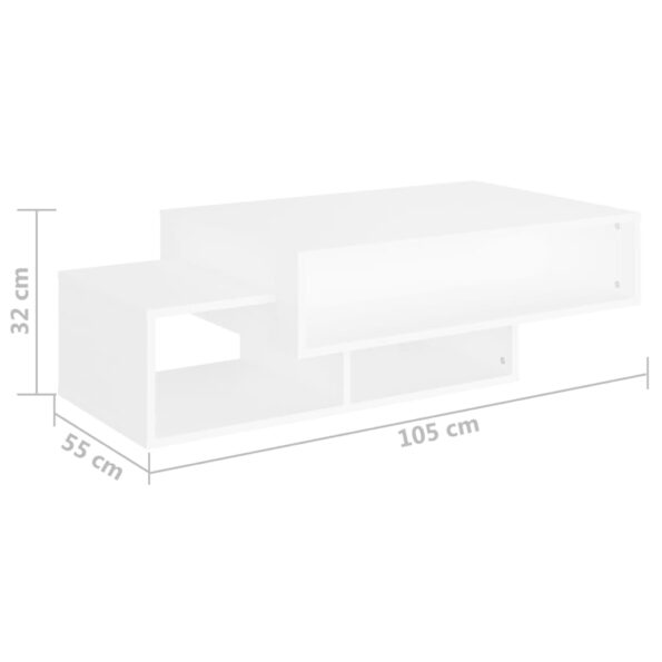 vidaXL Konferenčný stolík, biely 105x55x32 cm, kompozitné drevo – Obrázok 7
