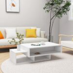 vidaXL Konferenčný stolík, biely 105x55x32 cm, kompozitné drevo