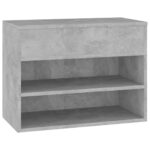 vidaXL Lavica na topánky betónovo-sivá 60x30x45 cm drevotrieska – Obrázok 2