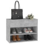 vidaXL Lavica na topánky betónovo-sivá 60x30x45 cm drevotrieska – Obrázok 4