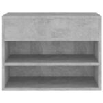 vidaXL Lavica na topánky betónovo-sivá 60x30x45 cm drevotrieska – Obrázok 5