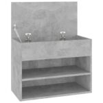 vidaXL Lavica na topánky betónovo-sivá 60x30x45 cm drevotrieska – Obrázok 7