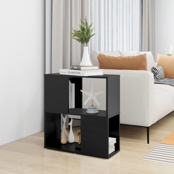 vidaXL Knižnica, čierna 60x24x63 cm, kompozitné drevo – Obrázok 4