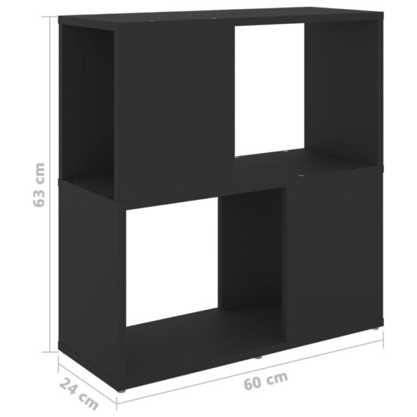 vidaXL Knižnica, čierna 60x24x63 cm, kompozitné drevo – Obrázok 7