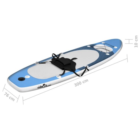 vidaXL Nafukovací Stand up paddleboard, morská modrá 300x76x10 cm – Obrázok 12