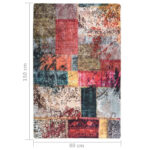 vidaXL Prateľný koberec patchwork 80x150 cm viacfarebný – Obrázok 5