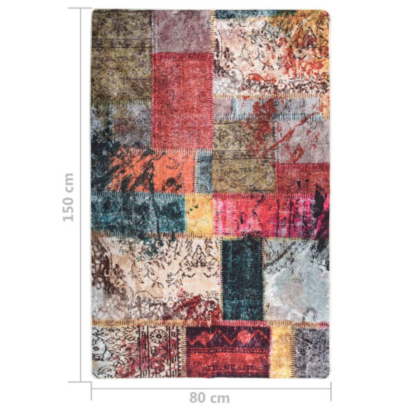 vidaXL Prateľný koberec patchwork 80x150 cm viacfarebný – Obrázok 5