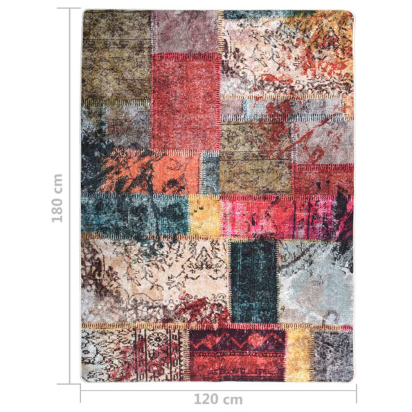 vidaXL Prateľný koberec patchwork 120x180 cm viacfarebný – Obrázok 5