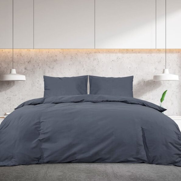 vidaXL Súprava obliečok na paplón antracit 220x240cm ľahké mikrovlákno – Obrázok 3