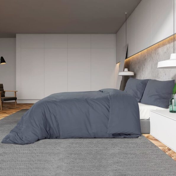 vidaXL Súprava obliečok na paplón antracit 220x240cm ľahké mikrovlákno – Obrázok 4