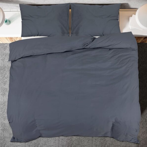 vidaXL Súprava obliečok na paplón antracit 220x240cm ľahké mikrovlákno – Obrázok 5