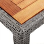 vidaXL Záhradný stôl 190x90x75 cm polyratan a akáciové drevo sivý – Obrázok 4