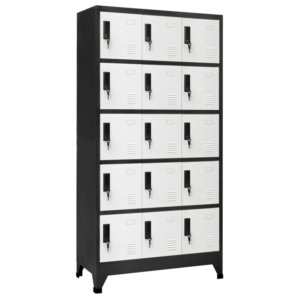 VXL8720286701300_a_en_hd_1.jpg vidaXL Uzamykacia skriňa antracitová a biela 90x40x180 cm oceľová – Obrázok 1