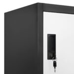 vidaXL Uzamykacia skriňa antracitová a biela 90x40x180 cm oceľová – Obrázok 7