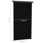 vidaXL Bočná markíza na balkón 160x250 cm čierna – Obrázok 11