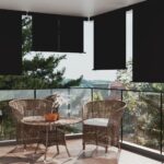 vidaXL Bočná markíza na balkón 160x250 cm čierna