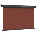 vidaXL Bočná markíza na balkón 160x250 cm hnedá – Obrázok 6