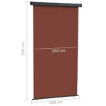 vidaXL Bočná markíza na balkón 160x250 cm hnedá – Obrázok 11