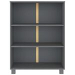 vidaXL Knižnica HAMAR, tmavosivá 85x35x112 cm, borovicový masív – Obrázok 5