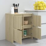 vidaXL Komoda dub sonoma 70x41x75 cm drevotrieska – Obrázok 5