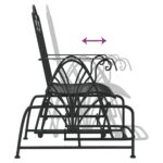vidaXL Hojdacia lavička 61 cm čierna oceľ – Obrázok 6