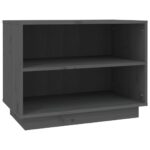 vidaXL Skrinka na topánky sivá 60x34x45 cm masívna borovica – Obrázok 2