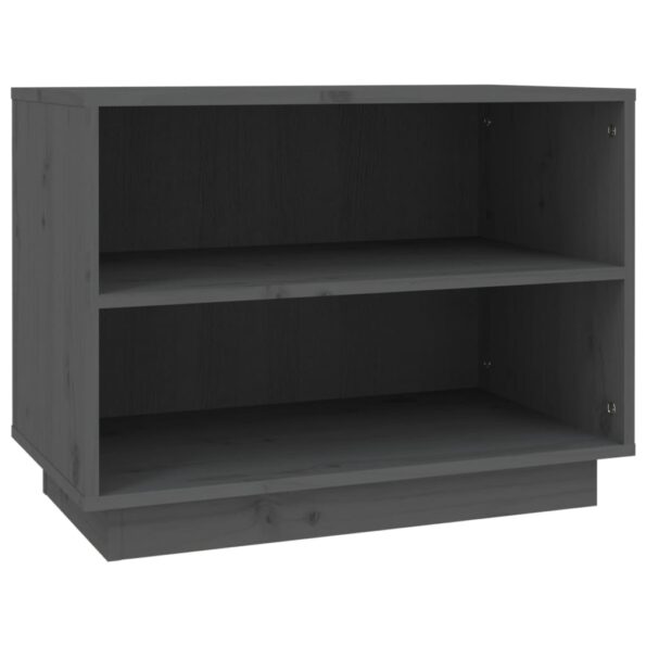vidaXL Skrinka na topánky sivá 60x34x45 cm masívna borovica – Obrázok 2