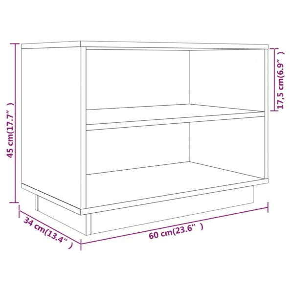 vidaXL Skrinka na topánky sivá 60x34x45 cm masívna borovica – Obrázok 8