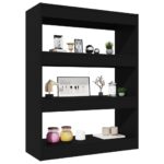 vidaXL Skriňa na knihy/priehradka čierna 80x30x103 cm spracované drevo – Obrázok 4