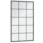 vidaXL Nástenné zrkadlo, čierne 100x60 cm, kov – Obrázok 3