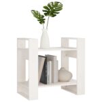 vidaXL Knižnica/deliaca stena biela 60x35x57 cm masívna borovica – Obrázok 3