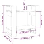 vidaXL Knižnica/deliaca stena biela 60x35x57 cm masívna borovica – Obrázok 8
