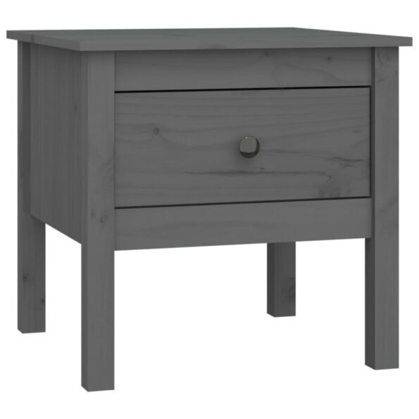 vidaXL Bočné stolíky 2 ks sivé 50x50x49 cm borovicový masív – Obrázok 3