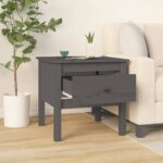 vidaXL Bočné stolíky 2 ks sivé 50x50x49 cm borovicový masív – Obrázok 5