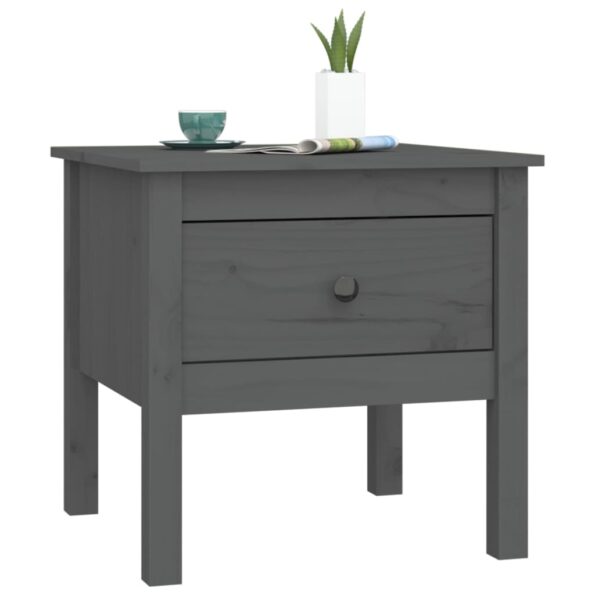 vidaXL Bočné stolíky 2 ks sivé 50x50x49 cm borovicový masív – Obrázok 6