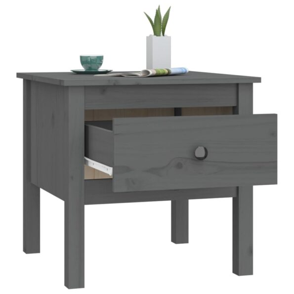 vidaXL Bočné stolíky 2 ks sivé 50x50x49 cm borovicový masív – Obrázok 7