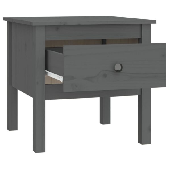 vidaXL Bočné stolíky 2 ks sivé 50x50x49 cm borovicový masív – Obrázok 9