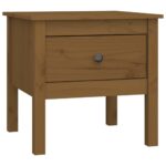 vidaXL Bočný stolík medovo hnedý 50x50x49 cm borovicový masív – Obrázok 2