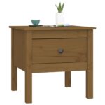 vidaXL Bočný stolík medovo hnedý 50x50x49 cm borovicový masív – Obrázok 4