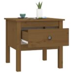 vidaXL Bočný stolík medovo hnedý 50x50x49 cm borovicový masív – Obrázok 5