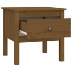 vidaXL Bočný stolík medovo hnedý 50x50x49 cm borovicový masív – Obrázok 7