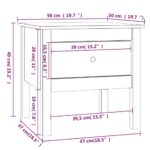 vidaXL Bočný stolík medovo hnedý 50x50x49 cm borovicový masív – Obrázok 10