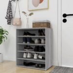 vidaXL Botník sivý dub sonoma 60x35x70 cm spracované drevo – Obrázok 3